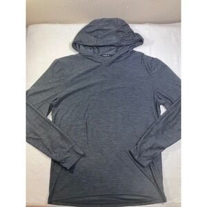 Layer 8 Mens Qwick-Dry Hoodie Charcoal Gray Space Dye Athletic Pullover Medium